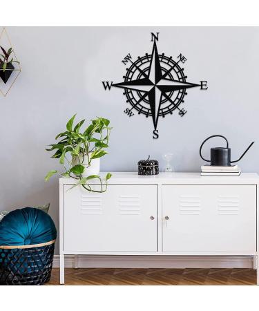 Luccyle 43cm Large Nautical Compass - Black Metal Home & Outdoor Decoration - Buy Online on GoSupps.com
