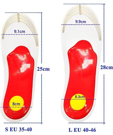 Plantar Fasciitis Arch Support Orthopedic Insoles Relieve Flat Feet Heel Pain Shock Absorption Comfortable Inserts (Large(EU 40-46)) - Buy Online on GoSupps.com