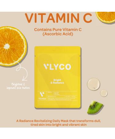 VLYCO Vitamin C Face Sheet MaskKorean Skincare Sheet Masks for Brightening & Radiance Revitalizing & Refreshing Face Masks for All Skin Types - Pack Of 10 - Buy Online on GoSupps.com