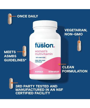 Bariatric Fusion One Per Day Bariatric Multivitamin with Iron for Women | with Hair and Nails Vitamin Blend | Gastric Bypass and Sleeve Gastrectomy | 90 Count | 3 Month Supply - Buy Online on GoSupps.com