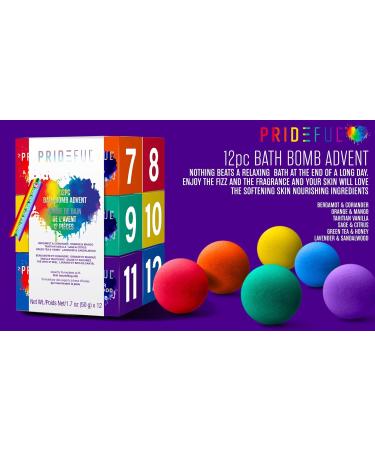Prideful 12-Pack Bath Fizzers Advent Set (600gm total) - Luxurious Bath Bombs for a Relaxing Spa Experience - Buy Online on GoSupps.com