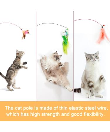 Yoirzit 16-Piece Interactive Cat Toy Set | Self-Employment Suction Cup Toys with 3 Scalable Rods & Feathers | Best for Engaging Cats - Buy Online on GoSupps.com