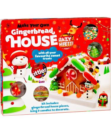BargainsMania - Decorate Your Own Gingerbread House Kit 441g - Easy to Make - No Baking - Includes Pre-Shaped Gingerbread Icing & Candy to Decorations - Christmas Fun for All The Family - Buy Online on GoSupps.com
