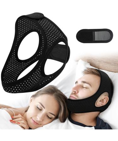 Advanced Anti Snoring Devices Chin Strap for Sleeping for Men and Women Anti Snore Chin Strap Fully Adjustable with Extension Strap. Say Goodbye to Sleep Apnea and Snoring Tonight (22 in) Black