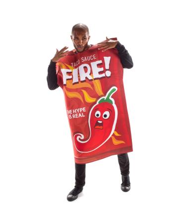 Taco Sauce Halloween Costume - Funny Fire Hot Chili Pepper Packet Food Suit