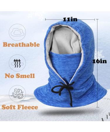 Yr.lover Winter Storm Hood - Thick Fleece Thermo Sport Ski Mask for Cold Weather | Unisex Windproof Neck Protection Hat in Blue - Buy Online on GoSupps.com