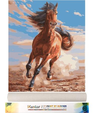 iKustar Running Horse Paint by Numbers Kit | DIY Acrylic Painting for Kids & Adults | 16x20 | Beginner Friendly - Buy Online on GoSupps.com