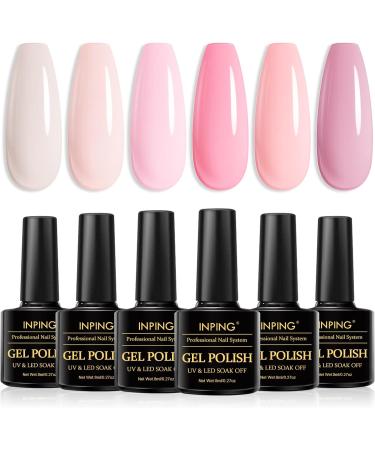 INPING 6 Colors Gel Nail Polish Set - Baby Pink Sweet Love Valentine's Day Series - Camellia Pink Pastel Jelly - Nude Nail Varnish - Soak Off UV/LED - Gifts for Nail Art Design - Buy Online on GoSupps.com