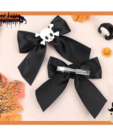 1pair Goth Bowknot&Skull Shape Hairpins Hot Girls Punk Hair Clip Halloween Punk Ponytail Bangs Hair Clip For Woman Hair Pin For Woman Hair Accessories Ribbon Hair Pin For Daily Hairstyles Cute Bowknot Black - Buy Online on GoSupps.com