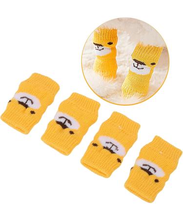 Dog Leg Brace 4Pcs Pet Dog Comfortable Elbow Protector Breathable Elastic Cartoon Bear Pattern Joints Warp Warm Dog Support Hock Covers for Legs Yellow(S) - Buy Online on GoSupps.com