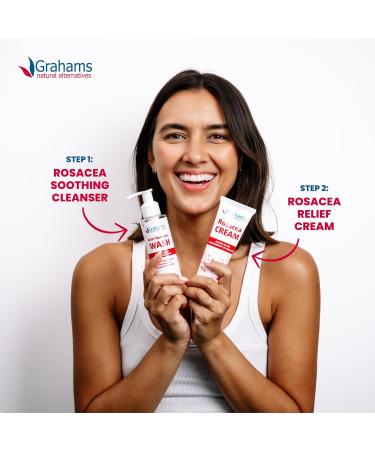 Grahams Natural Anti-Redness Face Wash for Rosacea Gentle Facial Cleanser to Soothe and Calm Redness-Prone Skin With Green Tea Aloe Vera and Cucumber | For Sensitive Skin (1 x 4.23 fl oz) - Buy Online on GoSupps.com