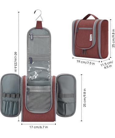 Travel Hanging Toiletry Wash Bag Makeup Cosmetic Organizer - Jujube Red Medium Size for Women - Buy Online on GoSupps.com