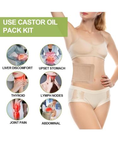 20pcs Organic Cotton Castor Oil Pack Wraps | Self-Adhesive Anti-Leak Portable | No Wash | Perfect for International Shipping - Buy Online on GoSupps.com