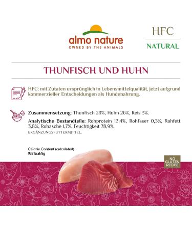 Almo Nature HFC Natural Wet Dog Food - Tuna & Chicken 12x280g | Premium Quality Pet Nutrition - Buy Online on GoSupps.com