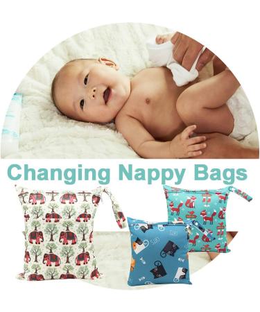 Wet Bag Set: 3 PCS Waterproof Nappy Bag for Cloth Diapers, Travel, and Organizing - Reusable Produce Bags with Zipper Pockets and Handle - Ideal for Trip, Beach, Daycare, Gym - Blue - Buy Online on GoSupps.com
