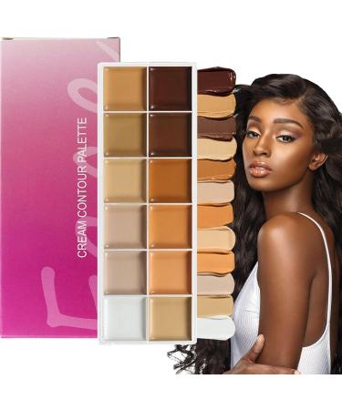 Concealer Palette - 12 Light-Colored Cream Contour Palette | 42g Concealer Makeup Artists Concealers for Women Mature Skin Prom Parties - Buy Online on GoSupps.com