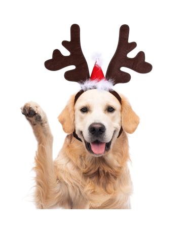 Naler dogs cat Christmas reindeer anti -headdress headwear headwear Christmas costume dog costume cat costume adjustable moose headgear 4313 red - Buy Online on GoSupps.com