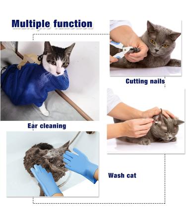 6-Piece Cat Bathing Kit with Grooming Bag, Muzzle, Nail Clipper, Trimmer, File, and Gloves - Buy Online on GoSupps.com