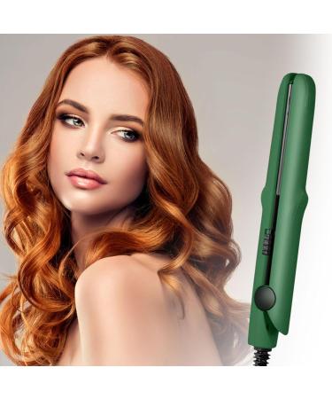 2 in 1 Mini Curling Wand & Flat Hair Straightener - Portable Travel Styler for All Hair Types (Green) - 2024 New Mini Design for Short Hair - Buy Online on GoSupps.com