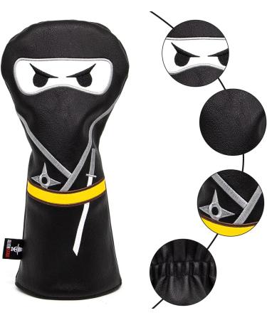 Ninja Design Golf Club Headcover - Magnetic Closure, Premium Leather, Elegant Embroidery - For 3 Wood, Driver, Fairway Wood, Hybrid, Blade & Mallet Putter - 1pc - Buy Online on GoSupps.com