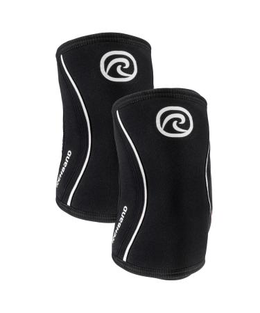 Rehband elbow bandage made of 5mm SBR/Neopren elbow Sleeve for strength sports anatomical design slippery & tight -fitting for women and men XL black - 1 pair