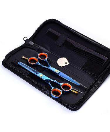 6 inch Hair Cutting Scissors Set Professional Hairdressing Scissors Stainless Steel Barber Salon Cutting Scissor and Thinning Scissors with Haircut Comb Blue - Buy Online on GoSupps.com