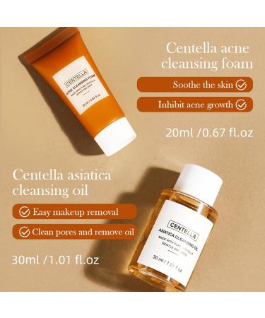 XJBD Centella Travel Kit 5-Piece Mini Korean Facial Gift Set with Soothing Cream Toner Sun Repair Serum Cleansing Oil & Foam - Hydrating Anti-Aging SkinCare for Sensitive & Acne-Prone Skin - Buy Online on GoSupps.com