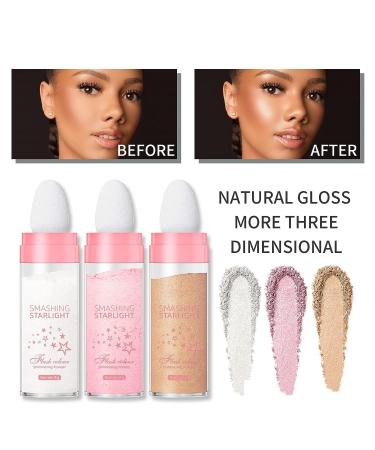 Body Glitter Highlighter Makeup Stick 2 Pcs - Shimmer & Shine High Gloss Blush Powder - Fairy Glitter Dust for Face, Body & Hair - White 01 - Buy Online on GoSupps.com