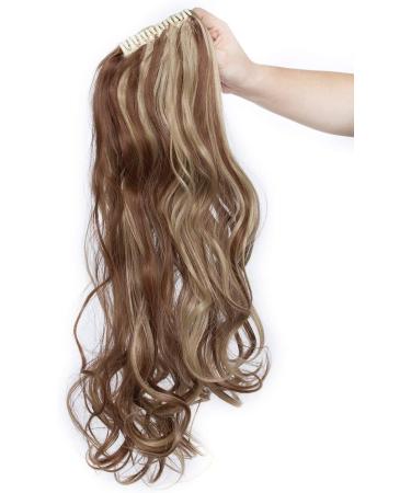 Long Short Claw Ponytail Hair Extensions One Piece Cute Clip in on Ponytail Jaw Claw on Straight Curly Hairpiece Brown Blonde Black Ombre 24" Curly Light brown & ash blonde - Buy Online on GoSupps.com