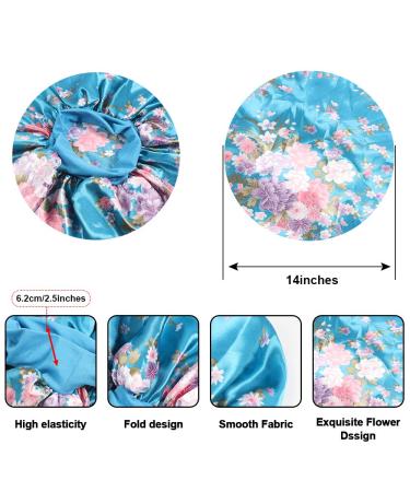 COOLCHI 3 Pack Satin Silk Bonnet Sleep Caps for Women - Blue, White, Purple | Elastic Band Night Sleeping Head Cover for Long Braids, Curly Natural Hair - Buy Online on GoSupps.com