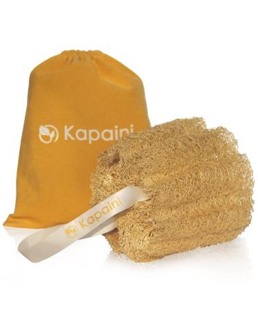 Kapaini Natural Loofah Sponge Exfoliating Body Scrubber 100% Natural Organic Egyptian Loofa Bath Sponge luffa loofah for Men&Women Adults Back Face Skin -1 Pieces (Pack of 1)