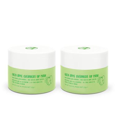 W7 Sweet Dreams Overnight Green Apple Lip Mask - Vitamin E Aloe Vera and Grape Seed Oil - For Hydrated Full Looking & Irresistible Lips - 2 Pack - 12ml 12 ml (Pack of 2) Apple