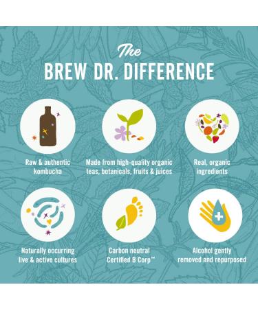 Brew Dr. Kombucha Clear Mind 14oz - Refreshing and Organic Kombucha Drink - Buy Online on GoSupps.com