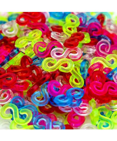 Creammuffin S Clips Connectors Rubber Connectors Refills for Loom Rubber  Band for DIY Bracelet Making Refill Kit (100 pcs, Colorful) 100 pcs Colorful