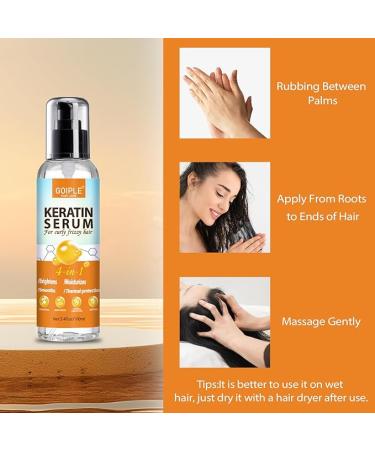 Keratin Protein Hair Serum for Curly Frizzy Hair - Anti Frizz Control Nourishes & Repair Hair with Castor Oil for Frizzy Dry Damaged Hair Curly Hair Productsheat Protectant for ShinePrevent Hair Burns - Buy Online on GoSupps.com