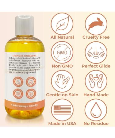 Lymphatic Massage Oil | 100% Natural Drainage Oil with Arnica Lemon & Ginger | Premium Quality for Post Surgery Recovery | 8oz by Brookethorne Naturals - Buy Online on GoSupps.com