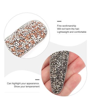 Buy Lurrose Rhinestone Snap Hair Clips - 5 Decorative Crystal Alligator Barrettes for Parties & Weddings - Buy Online on GoSupps.com