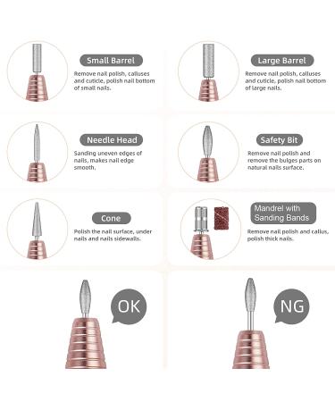 20000RPM Electric Nail Drill Kit for Acrylic & Gel Nails - Portable Efile for Professional Manicure Pedicure at Home Salon - Gold - Buy Online on GoSupps.com