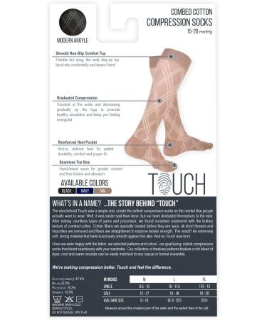Touch Men's Knee High Dress Socks - Graduated Compression Business Casual Muscle Support X-Large (15-20 mmHg) - International Shipping Available - Buy Online on GoSupps.com