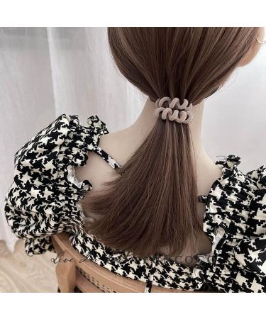 Grutyopkn Velvet Spiral Hair Ties 4 Pack - Elastic No Crease Ponytail Bands for Women - Multi-colored - Buy Online on GoSupps.com