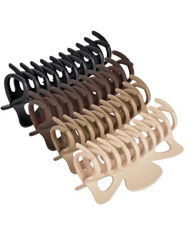 79Style Hair Clips For Women Claw Clips For Thick Hair Banana Clip Hair Claws Jumbo Hair Clips Extra Large Giant Long Jaw Clips Clamps Hair Barrette Fashion Hair Styling Accessories ( 4.7Inch --4Pcs Neutral /Brown ) Neutra…