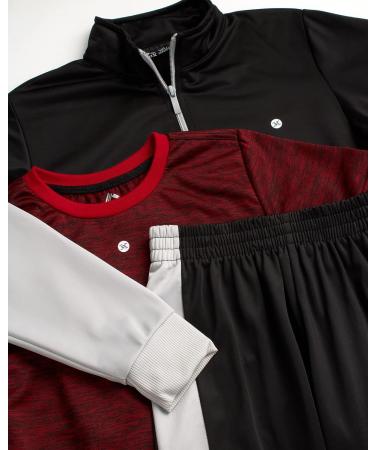 RBX Boys' 3-Piece Tricot Jogger Set - Black Red Space Dye - Size 12 - Buy Online on GoSupps.com