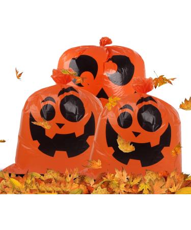 DYIASY Halloween Pumpkin Leaf Lawn Bags - 6 Large Plastic Yard Waste Bags for Fall & Halloween Decor - Buy Online on GoSupps.com