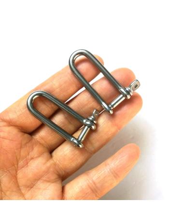 JY-Marine Long D Shackle Stainless Steel Shackle Load Clamp for Chains Wirerope Lifting Paracord Outdoor Camping Survival Rope Bracelets 5/32 Inch 4mm Marine Grade 2pk - Buy Online on GoSupps.com