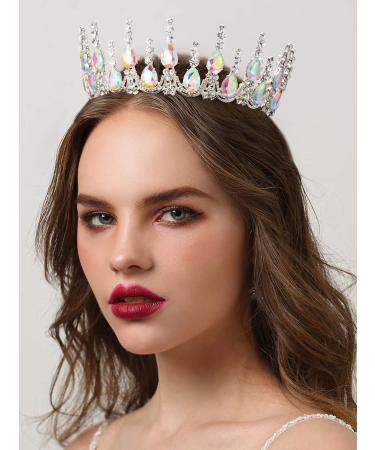 SWEETV Queen Crown for Women - Wedding Tiara for Bride, Princess Tiara for Quinceanera, Pageant Crown Crystal Diadem Headpiece for Birthday Prom - Silver+Multicolored - Buy Online on GoSupps.com