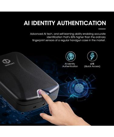 WINCENTPRO Biometric Gun Safe  Fingerprint Pistol Safe Car Handgun Safe Gun Lock Box Case Quick Access with Auto Open Lid - Buy Online on GoSupps.com