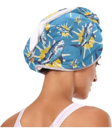 Sharks & Tie Dye Hair Towel 2 Pack - Super Absorbent Quick Dry Hair Turbans for Women & Girls - Buy Online on GoSupps.com