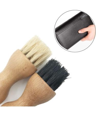 2 Pack Shoe Polish Applicator Brushes with Wooden Handle and Strong Pig Hair Bristles - Buy Online on GoSupps.com