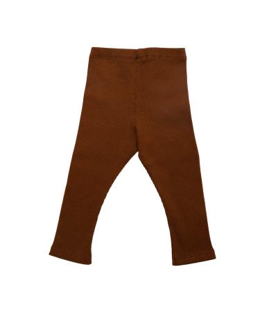 SpudKidz Organic Cotton Brown Ribbed Leggings (12-18 Months)