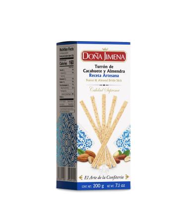 Do a Jimena Turr n sticks with peanut brittle and almonds traditional recipe gluten-free 200 grams. - Buy Online on GoSupps.com